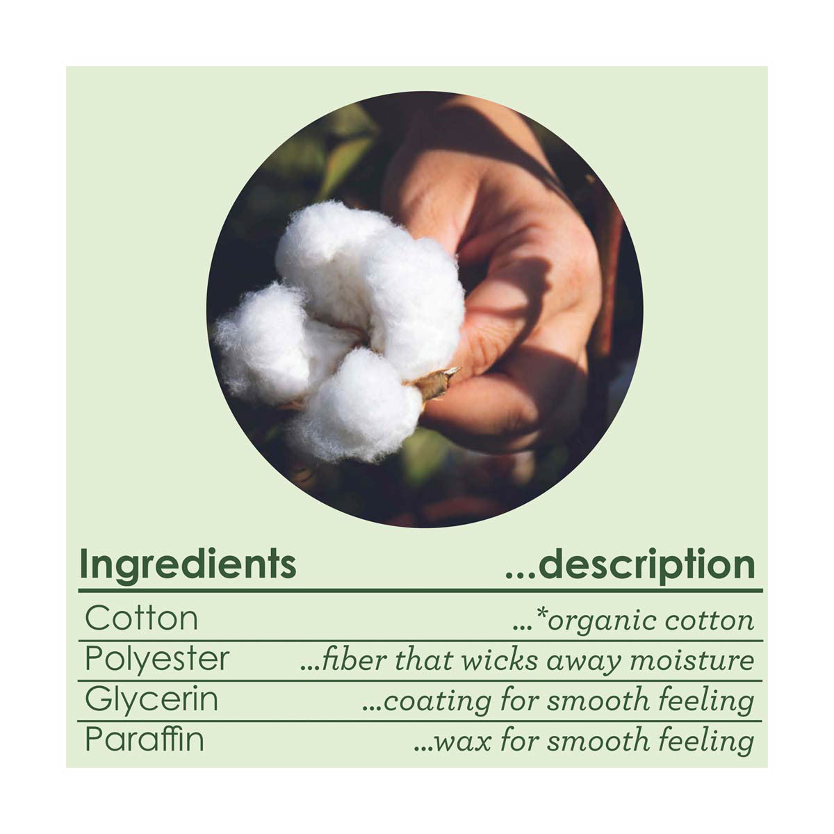 L. Cotton Tampons Regular/Super Absorbency Multipack, Free from Chlorine Bleaching, Pesticides, Fragrances, or Dyes, 30 Count