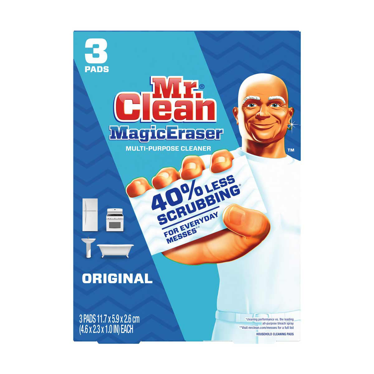 Mr. Clean Magic Eraser Original Multi-Purpose Cleaner Pads, 3 ct