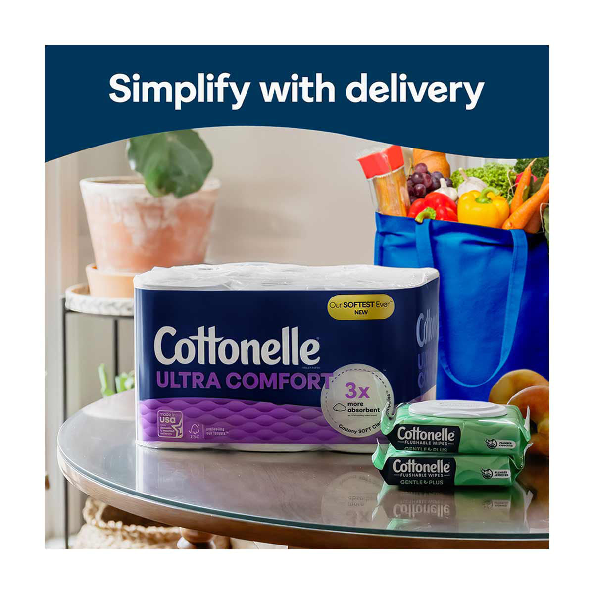 Cottonelle Ultra Comfort Toilet Paper, Strong Toilet Tissue, 9 Mega Rolls (9 Mega Rolls = 36 Regular Rolls), 244 Sheets Per Roll
