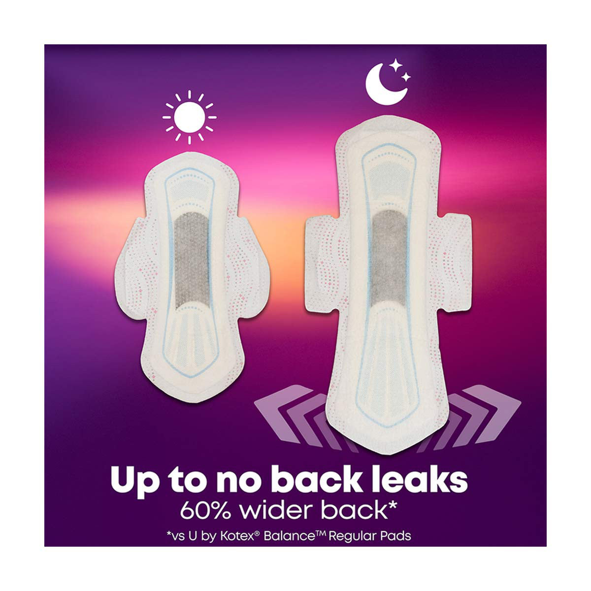 U by Kotex Balance Ultra Thin Overnight Pads with Wings, 26 ct