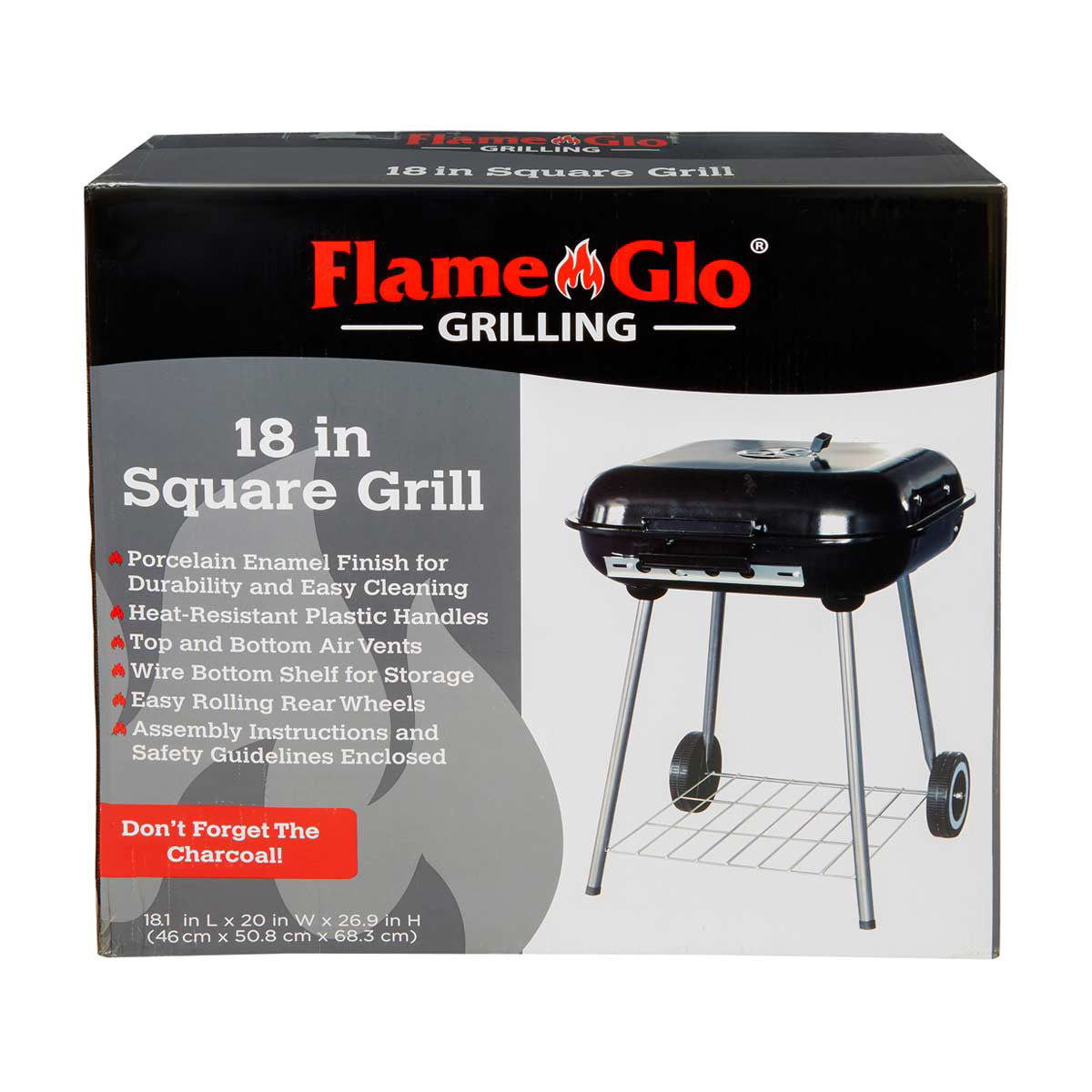Flame Glo Grilling 18 Inch Square Grill, 1 ct