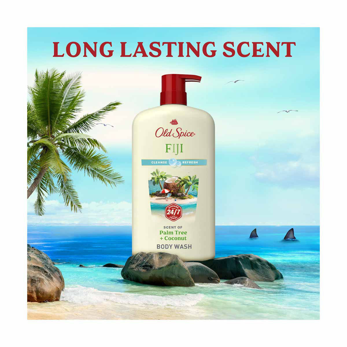 Old Spice Men's Body Wash Fiji with Palm Tree, 24/7 Shower Fresh, 25 oz