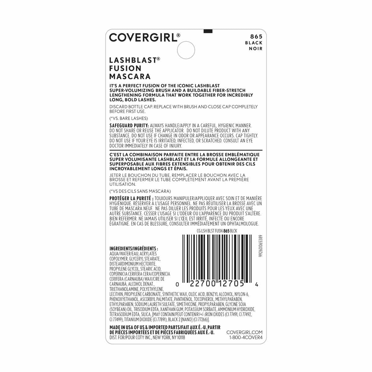 CoverGirl Lash Blast Fusion Mascara, 865 Black, 0.44 fl oz