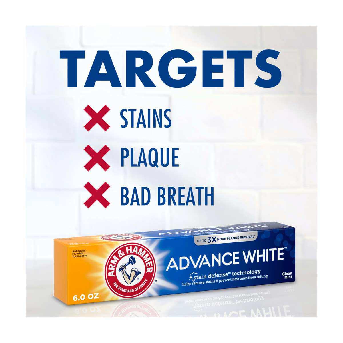 ARM & HAMMER Advance White Toothpaste, Clean Mint, 6.0 oz