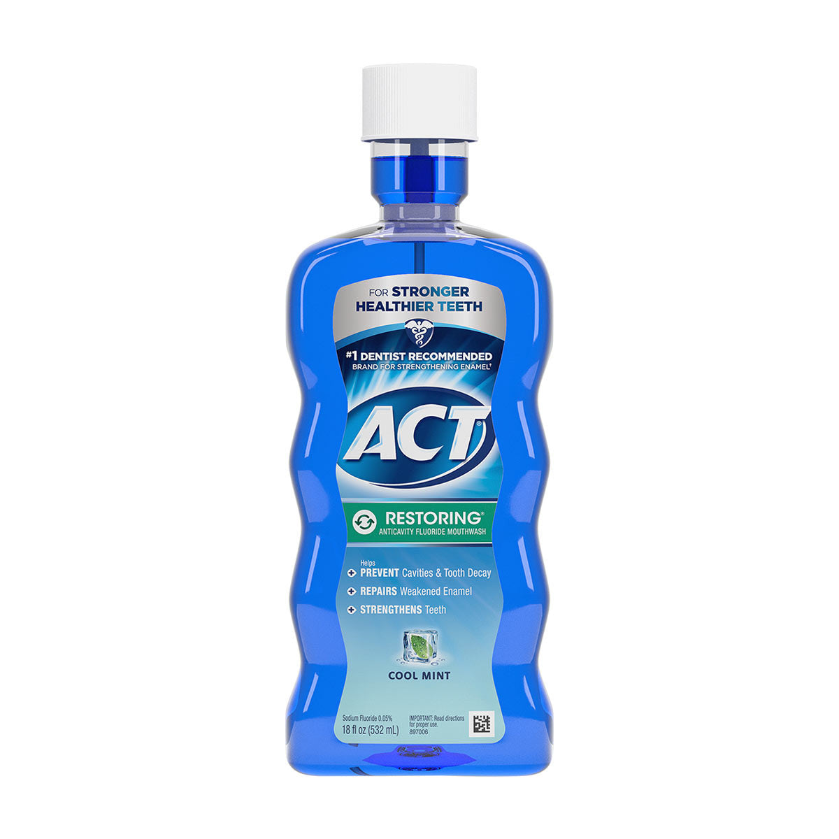 ACT Restoring Anticavity Fluoride Mouthwash, Cool Mint, 18 fl. oz.