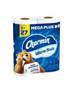 Charmin Ultra Soft Toilet Paper - Mega Plus Rolls, 6 ct
