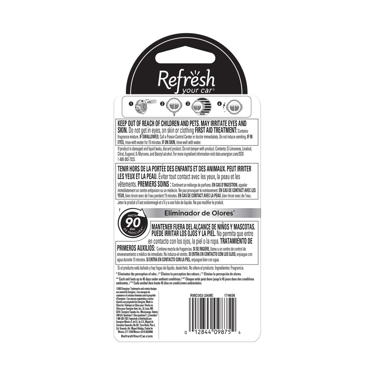 Refresh Your Car Air Freshener Diffuser, New Car/Cool Breeze, 2 ct