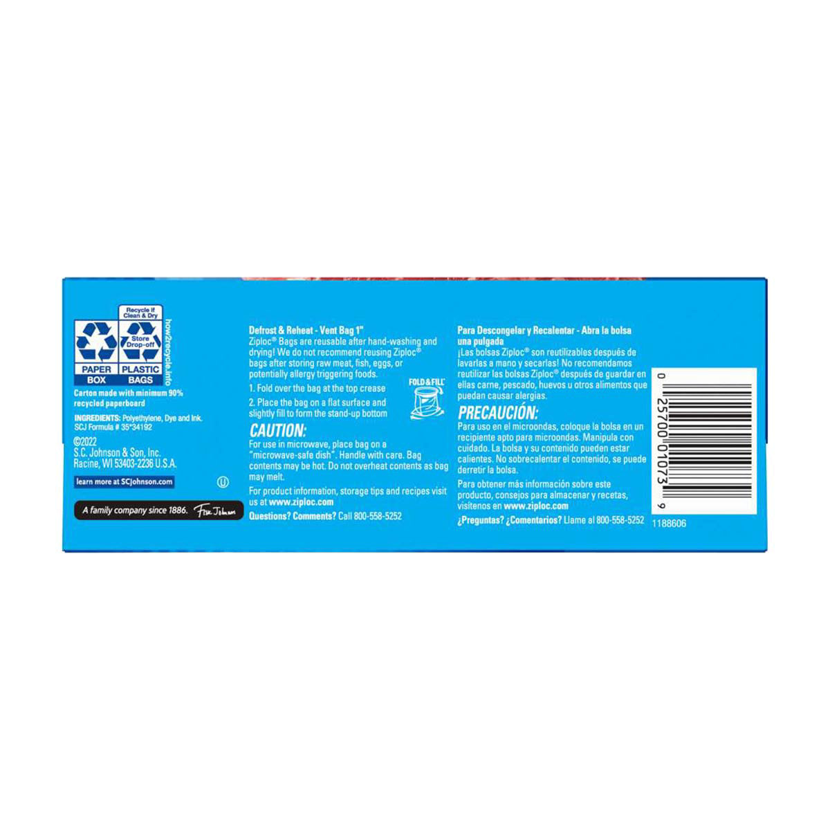 Ziploc® Brand Freezer Bags with New Stay Open Design, Quart, 48 ct