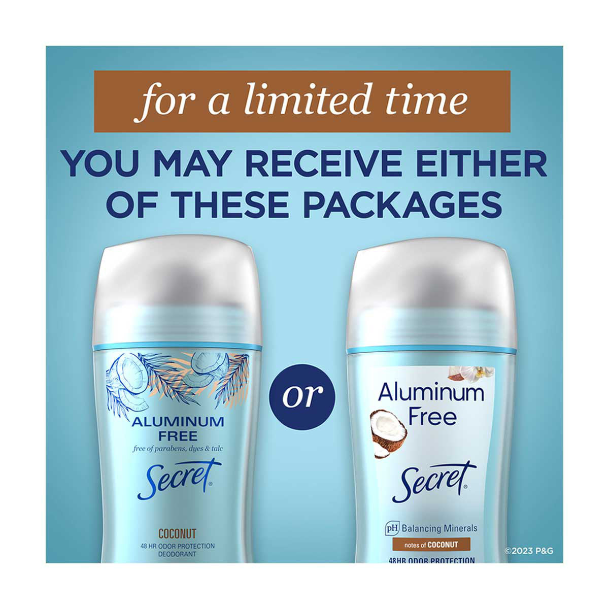 Secret Aluminum Free Deodorant for Women, Coconut, 2.4 oz