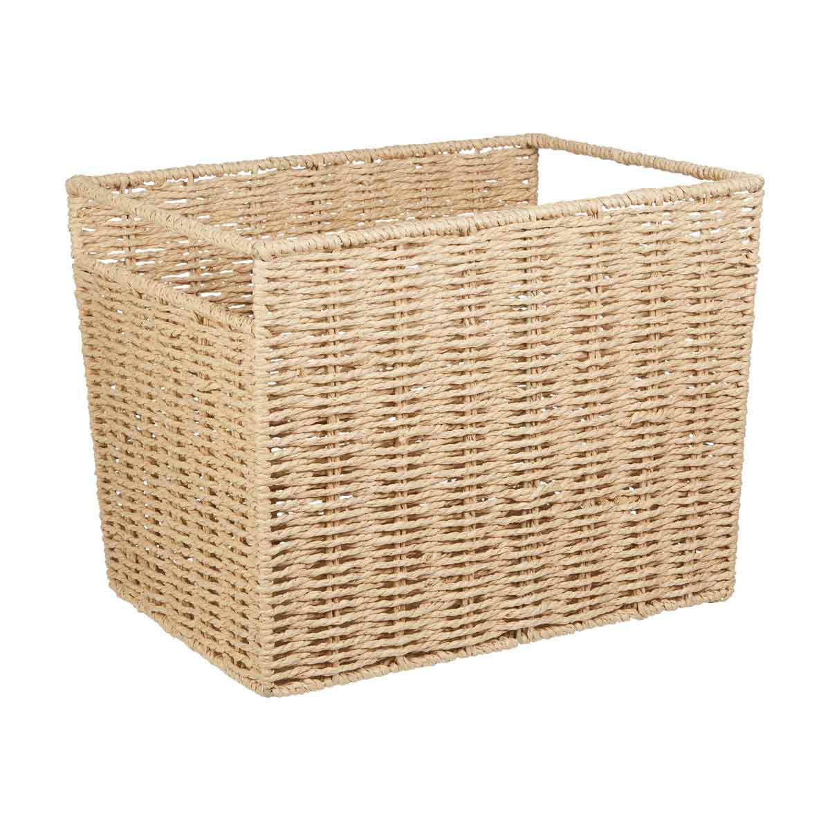 Natural Rattan Rectangular Basket, Large