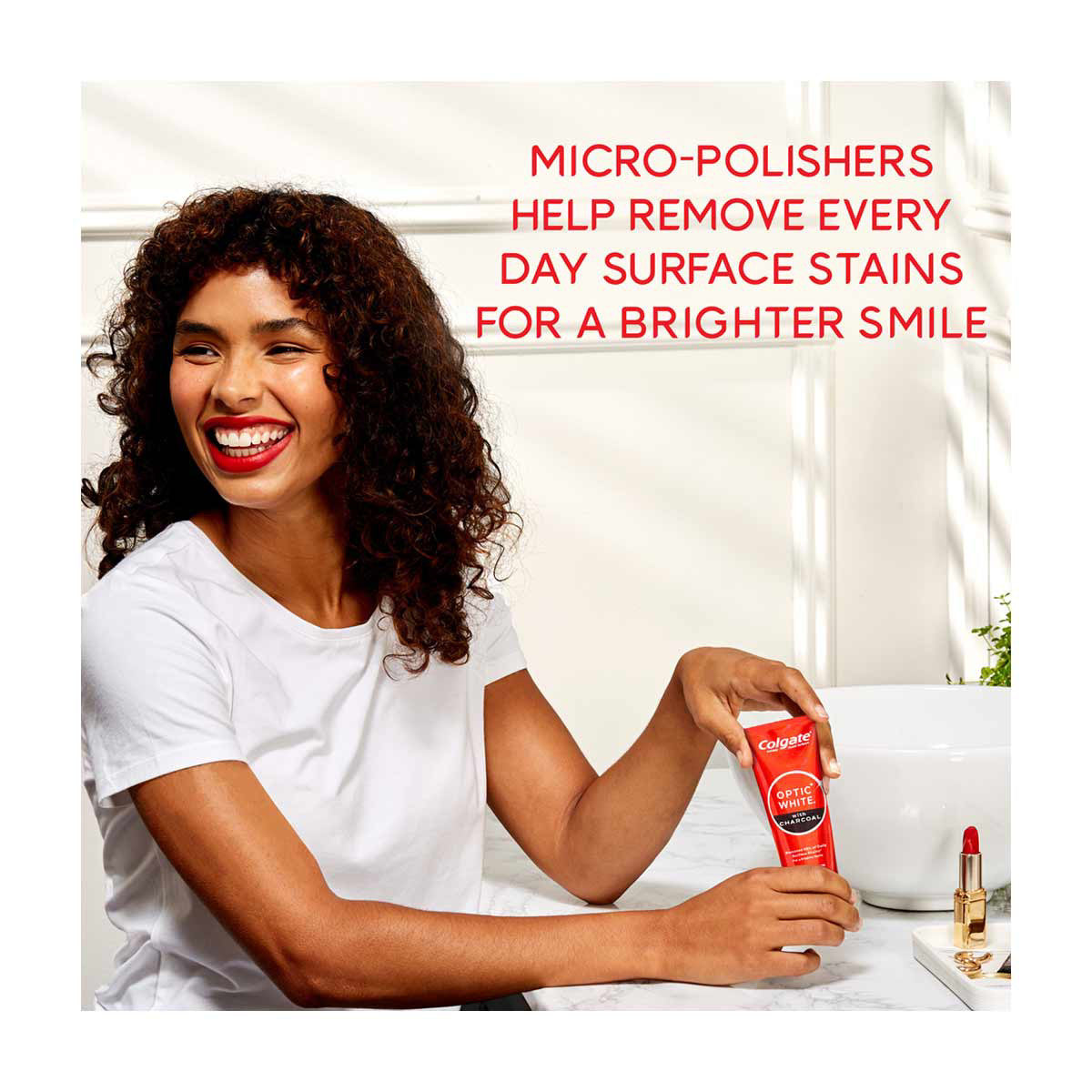 Colgate Optic White with Charcoal Whitening Toothpaste with Cool Mint Flavor