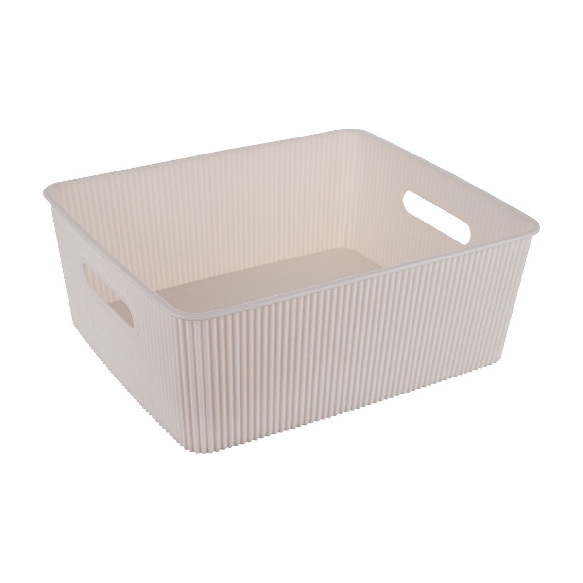 Ribbed Laundry Bin with Handles, Medium, Assorted