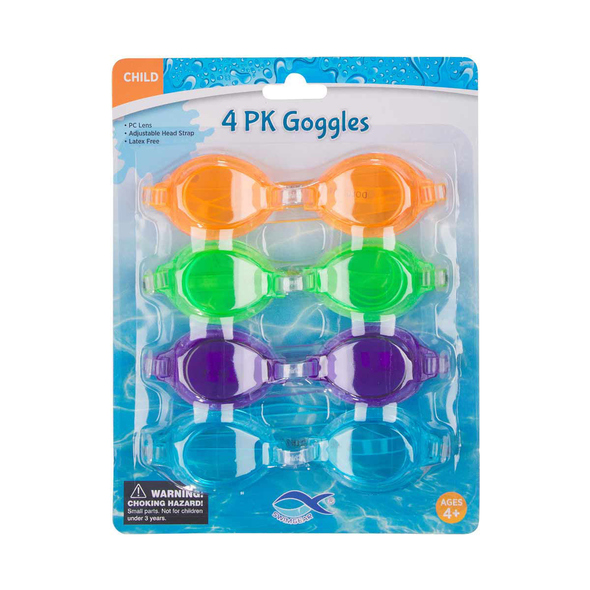 Kids Swim Goggles, 4 ct, 1 ct - Assorted