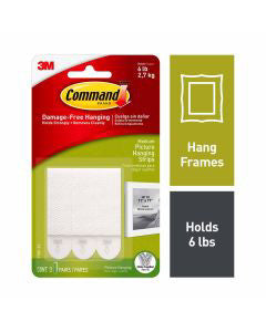 Command Medium Picture Hanging Strips, White, 3 Sets of Strips/Pack