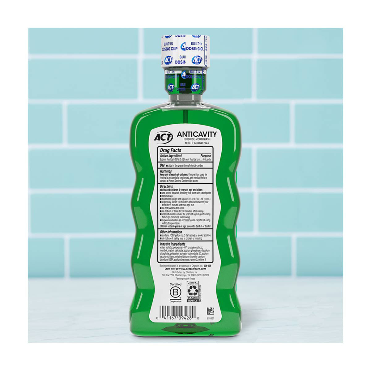ACT Anticavity Fluoride Mouthwash, Mint - 18 fl oz