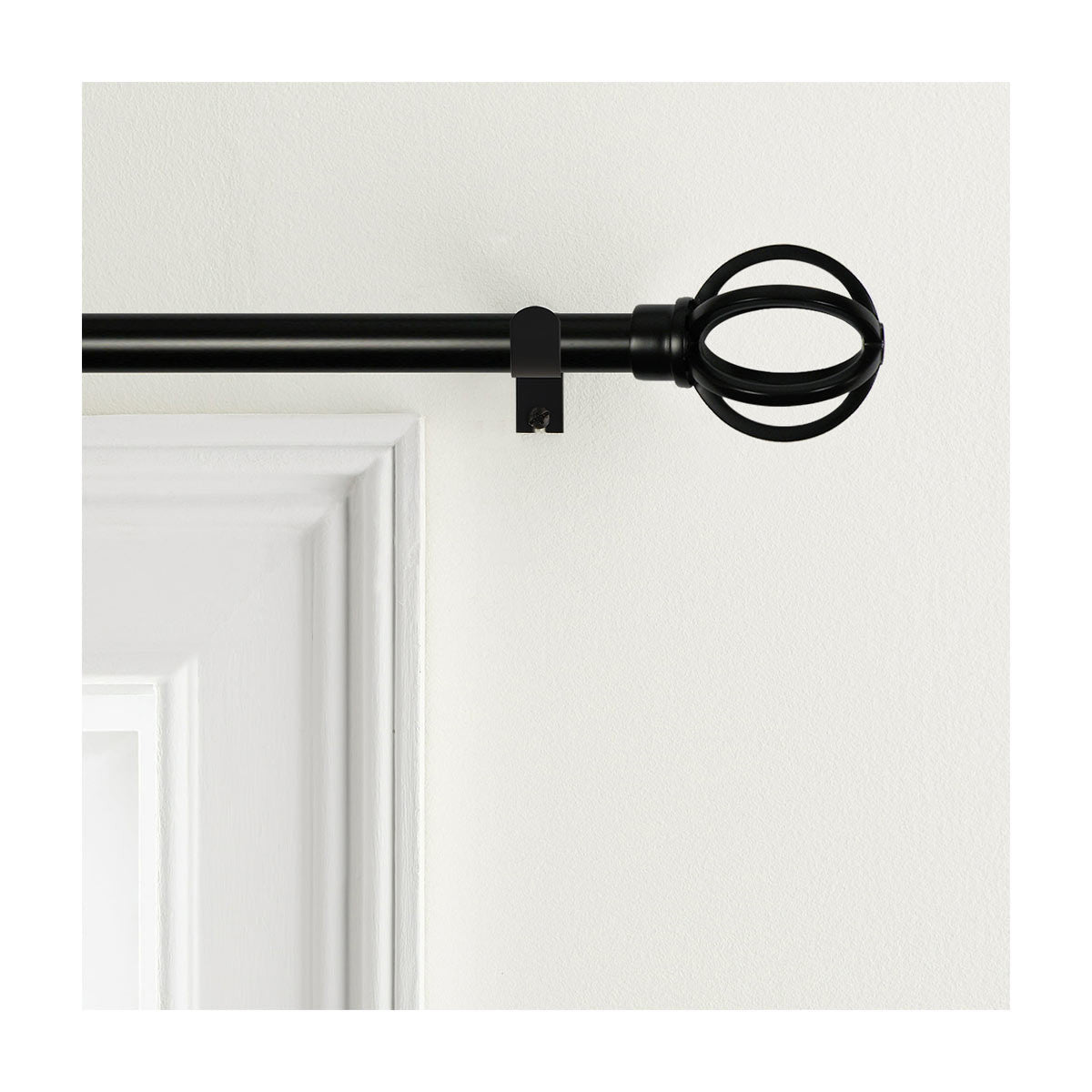 True Living Decorative Adjustable Curtain Rod, Black