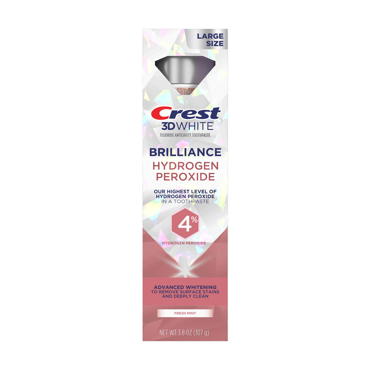 Crest 3D White Brilliance Hydrogen Peroxide Teeth Whitening Toothpaste, 3.8 oz, Anticavity Fluoride Toothpaste