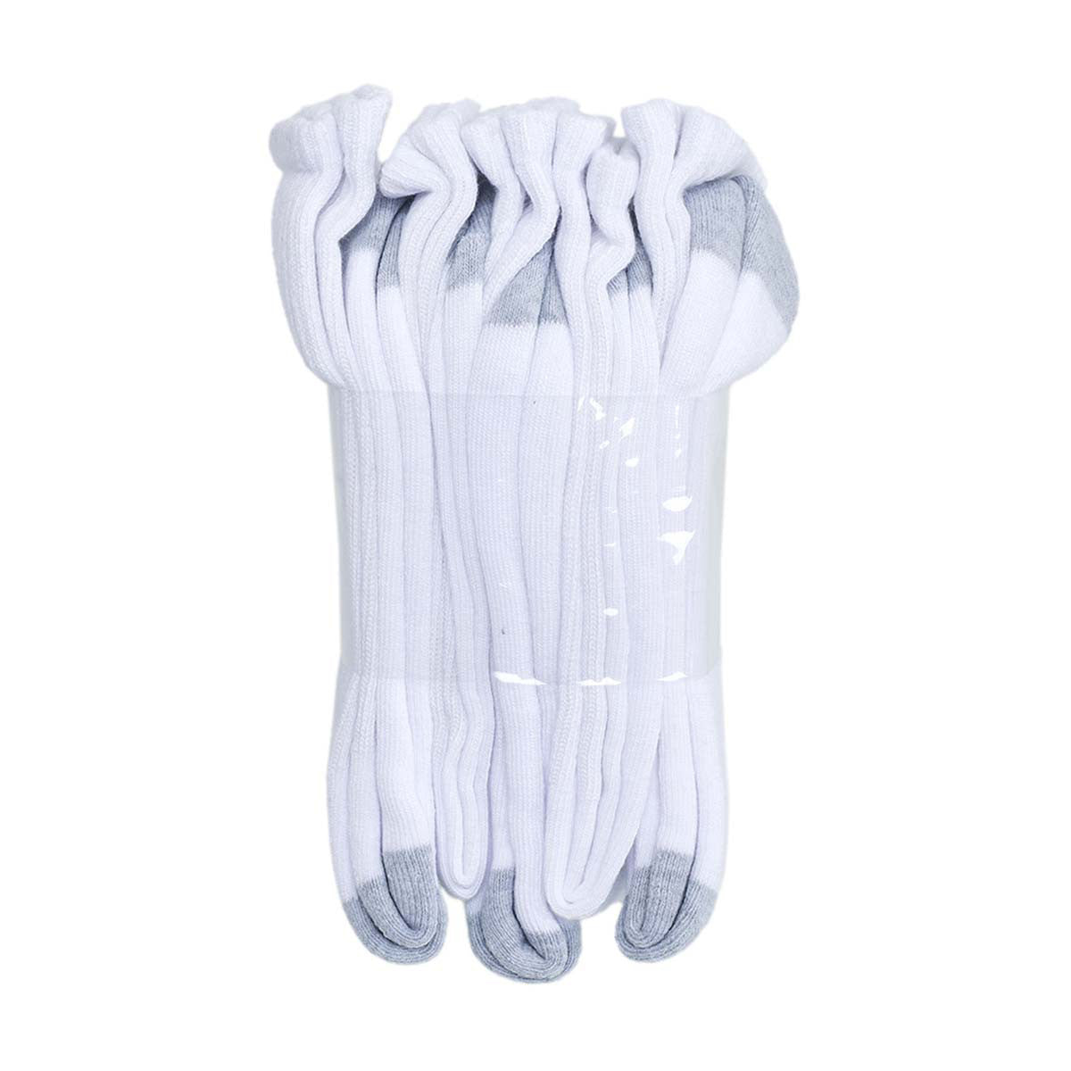 Zone Pro Men's Half Cushion Crew Socks, White, Shoe Size 6 - 12, 10 pk