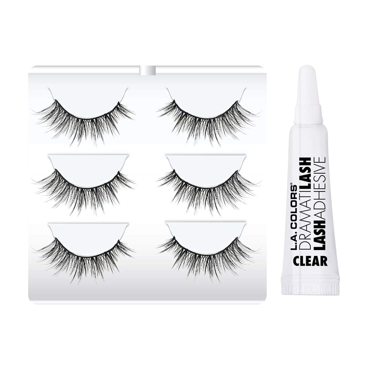L.A. Colors False Lashes with Glue, 3 pk