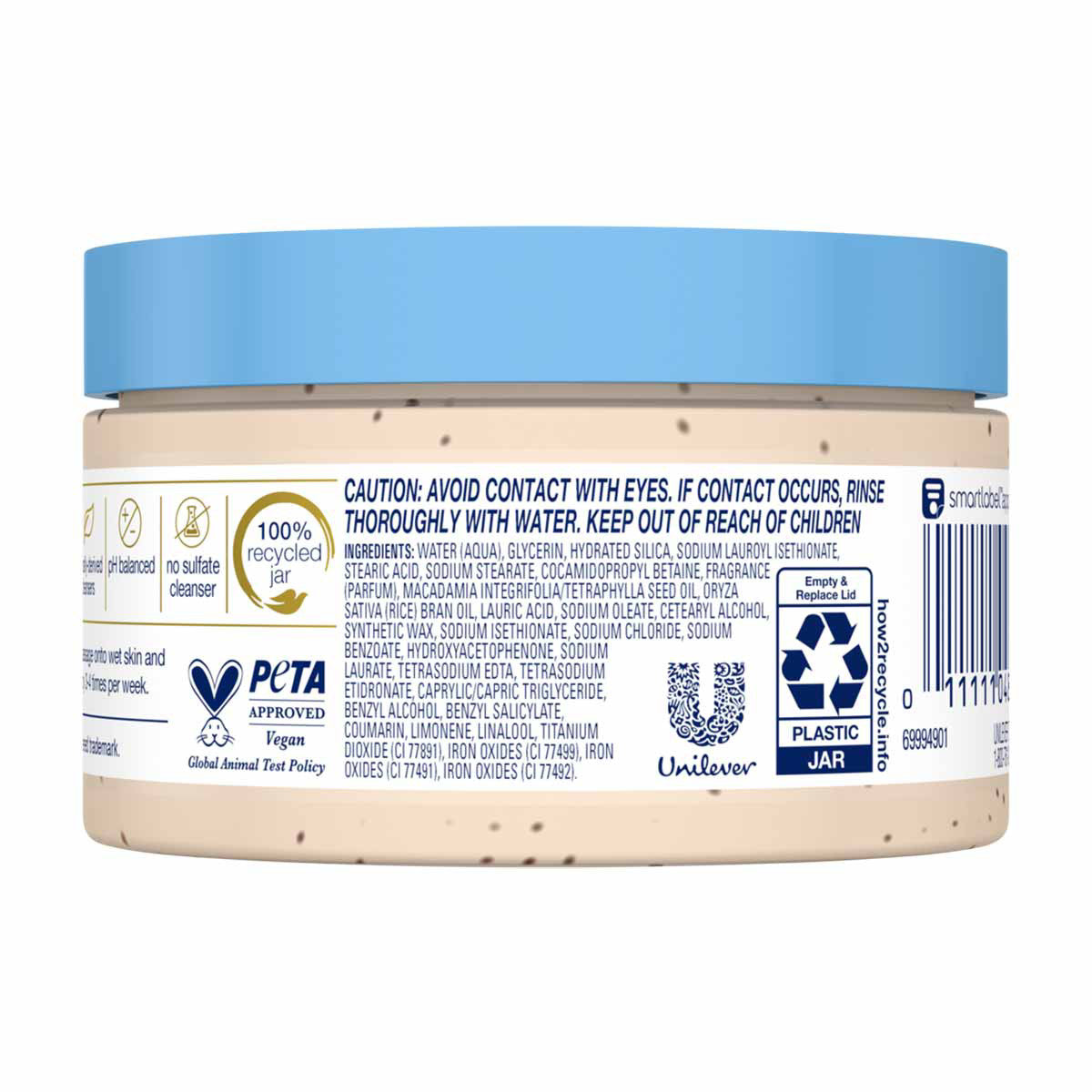 Dove Crushed Macadamia and Rice Milk Mini Body Scrub, 3.5 oz