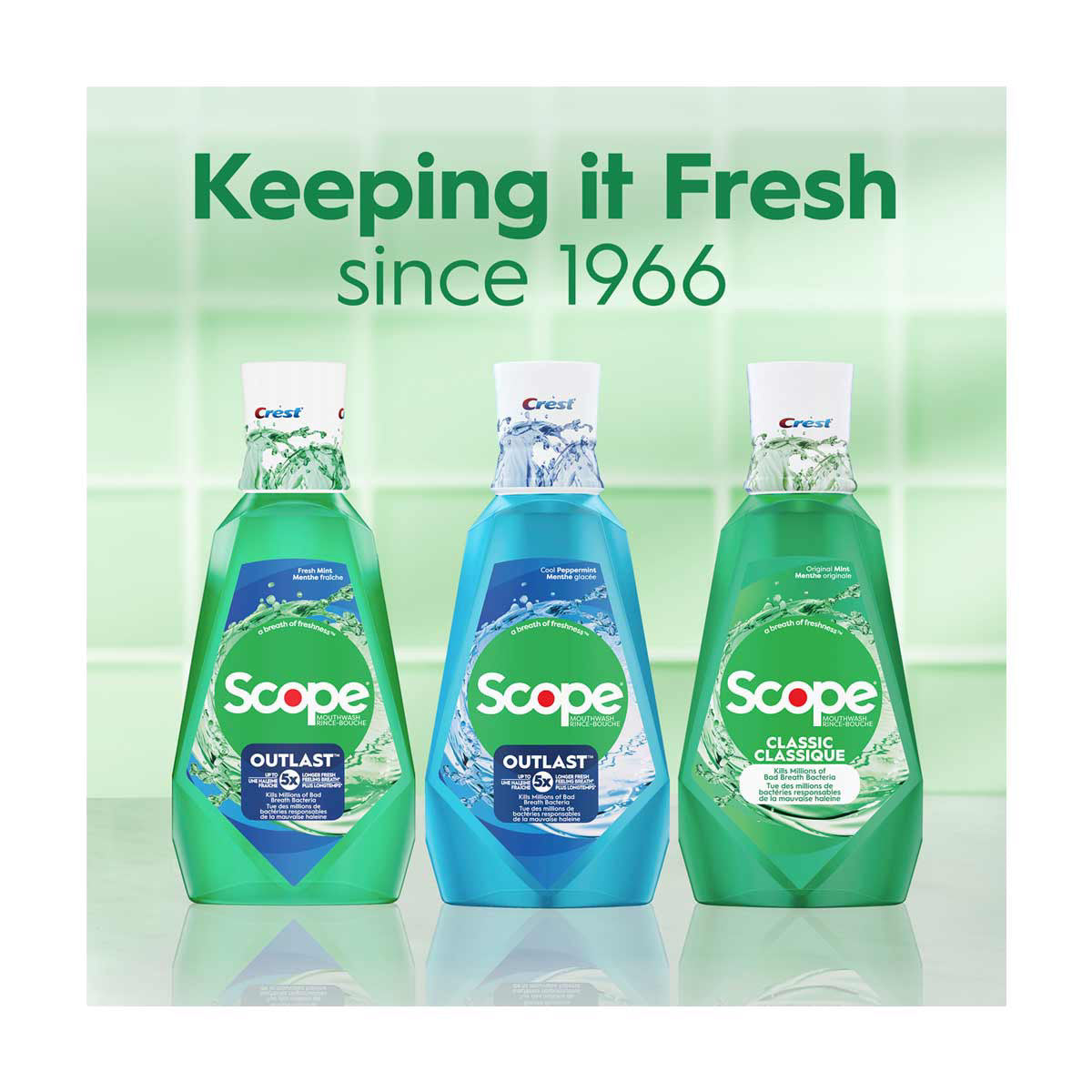 Crest Scope Classic Mouthwash, Original Mint, 1L
