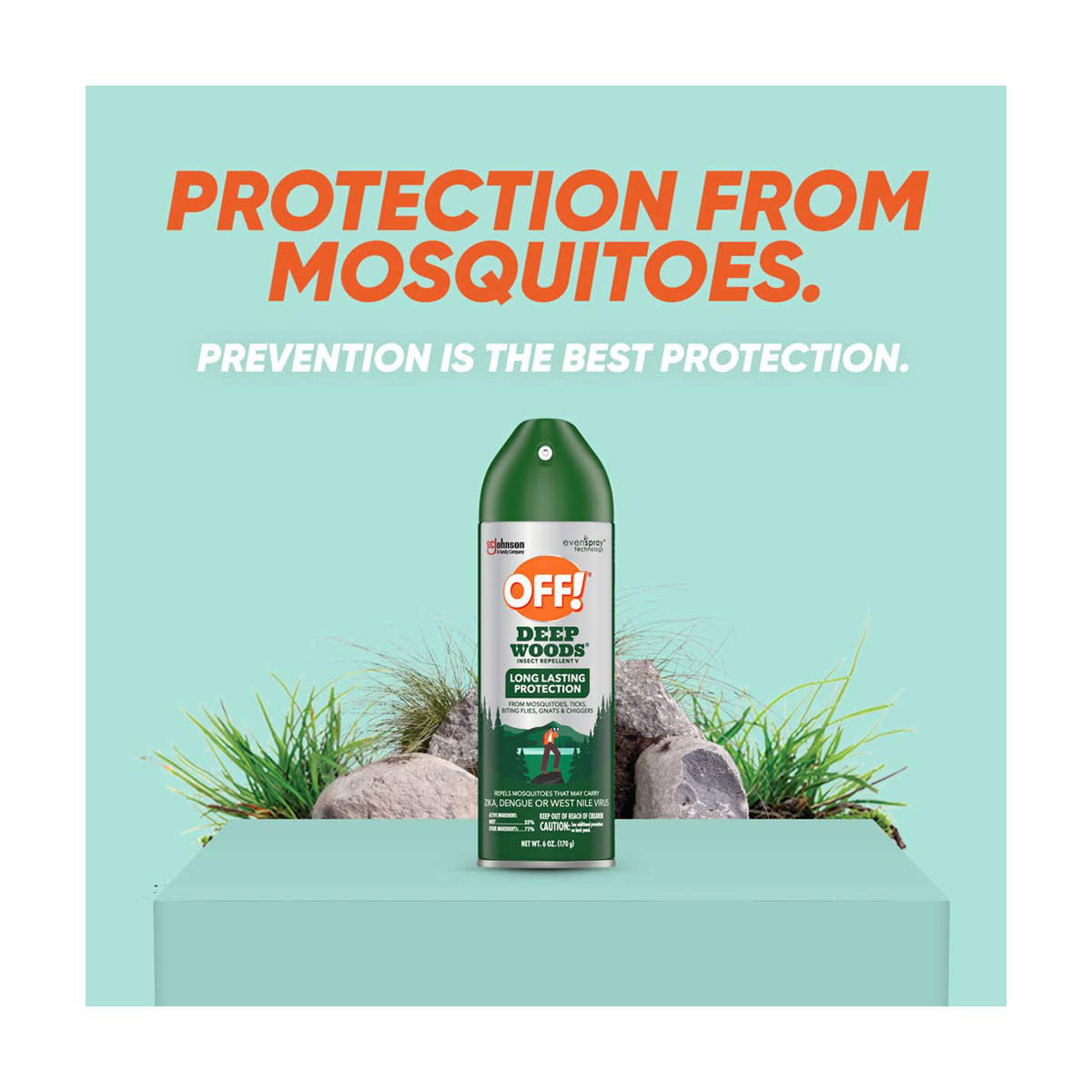 OFF! Deep Woods Insect Repellent V, Up to 8 Hours of Mosquito Protection, 6 oz, 2 Count