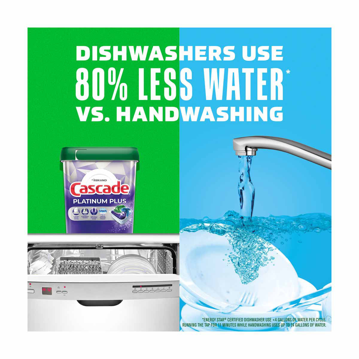 Cascade Platinum + Oxi ActionPacs Dishwasher Detergent, Fresh Scent, 30 ct