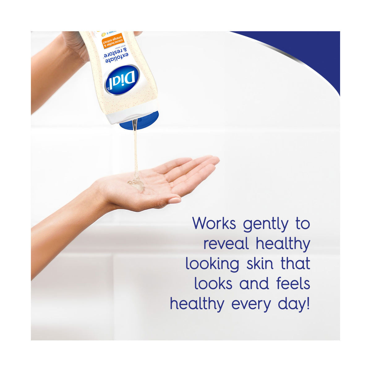 Dial Body Wash, Exfoliating Cocoa Butter & Orange Extract, 16 Ounce