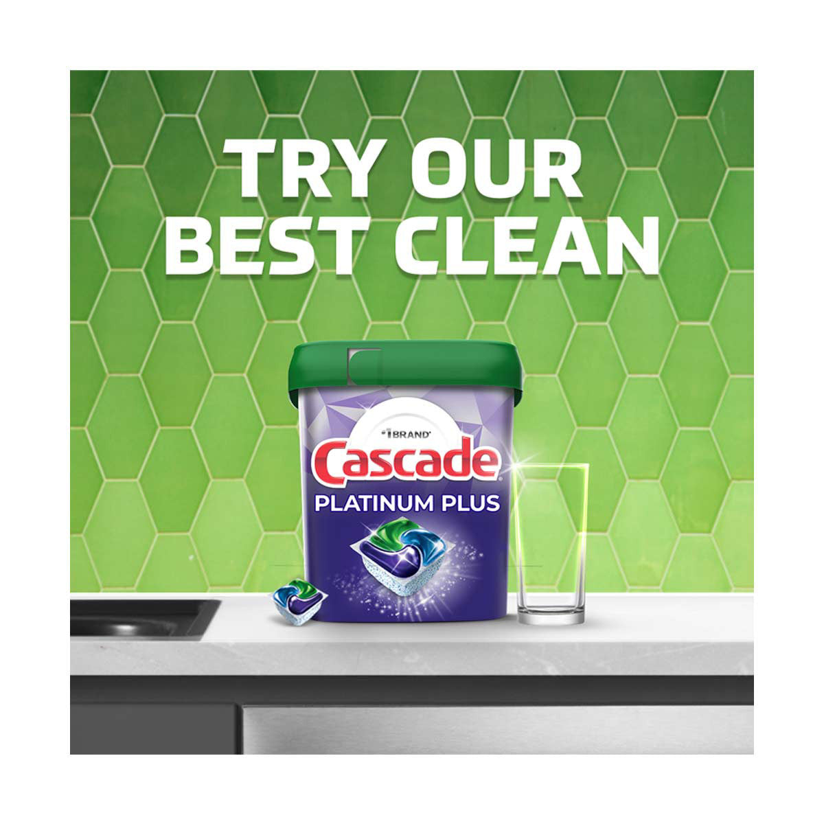 Cascade Platinum ActionPacs Dishwasher Detergent, Fresh Scent, 15 ct
