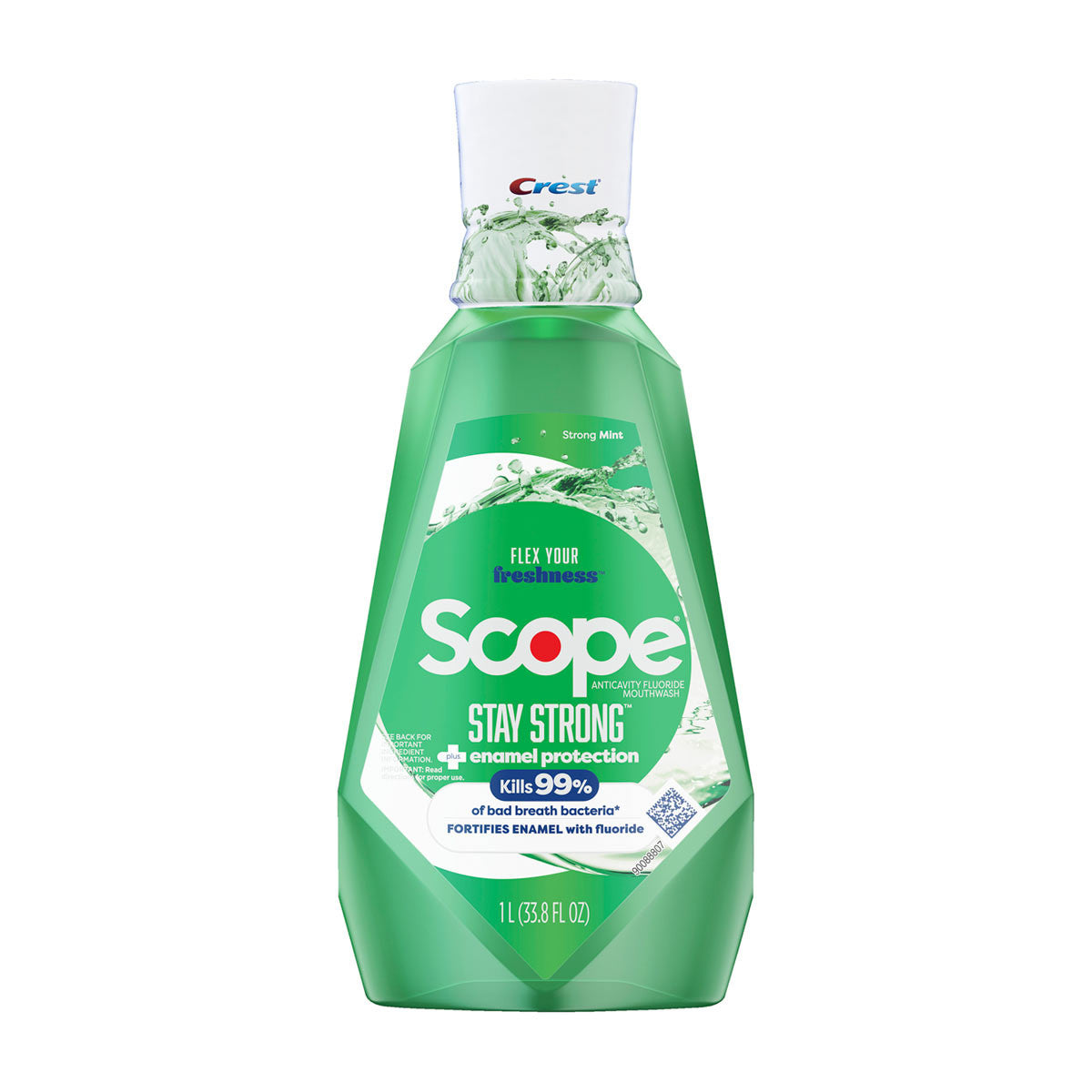 Crest Scope Stay Strong Mouthwash with Fluoride, Strong Mint, 1L