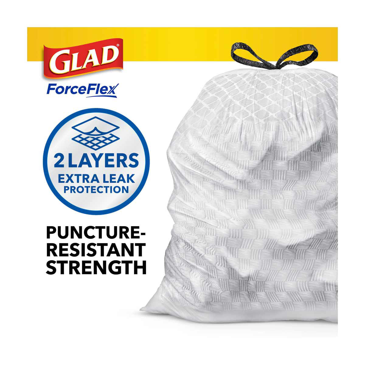 Glad ForceFlex Drawstring Tall Kitchen Scented Trash Bags, 13 gal - 22 ct