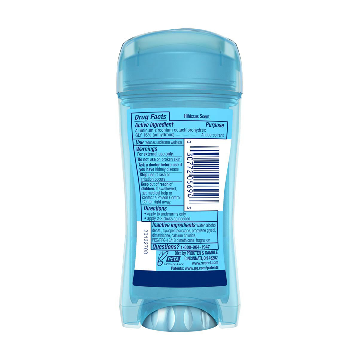 Secret Clear Gel Tropical Hibiscus, Antiperspirant and Deodorant for Women, 2.6oz