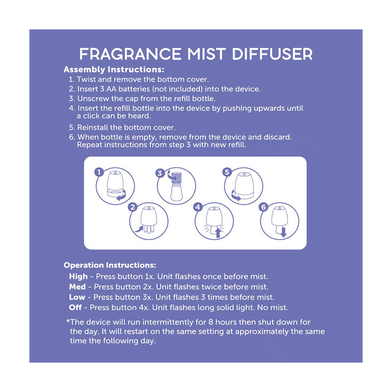True Living Cordless Fragrance Mist Diffuser, 1 ct