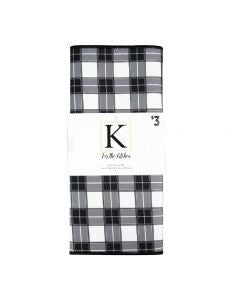 For The Kitchen Dish Drying Mat - Black Plaid