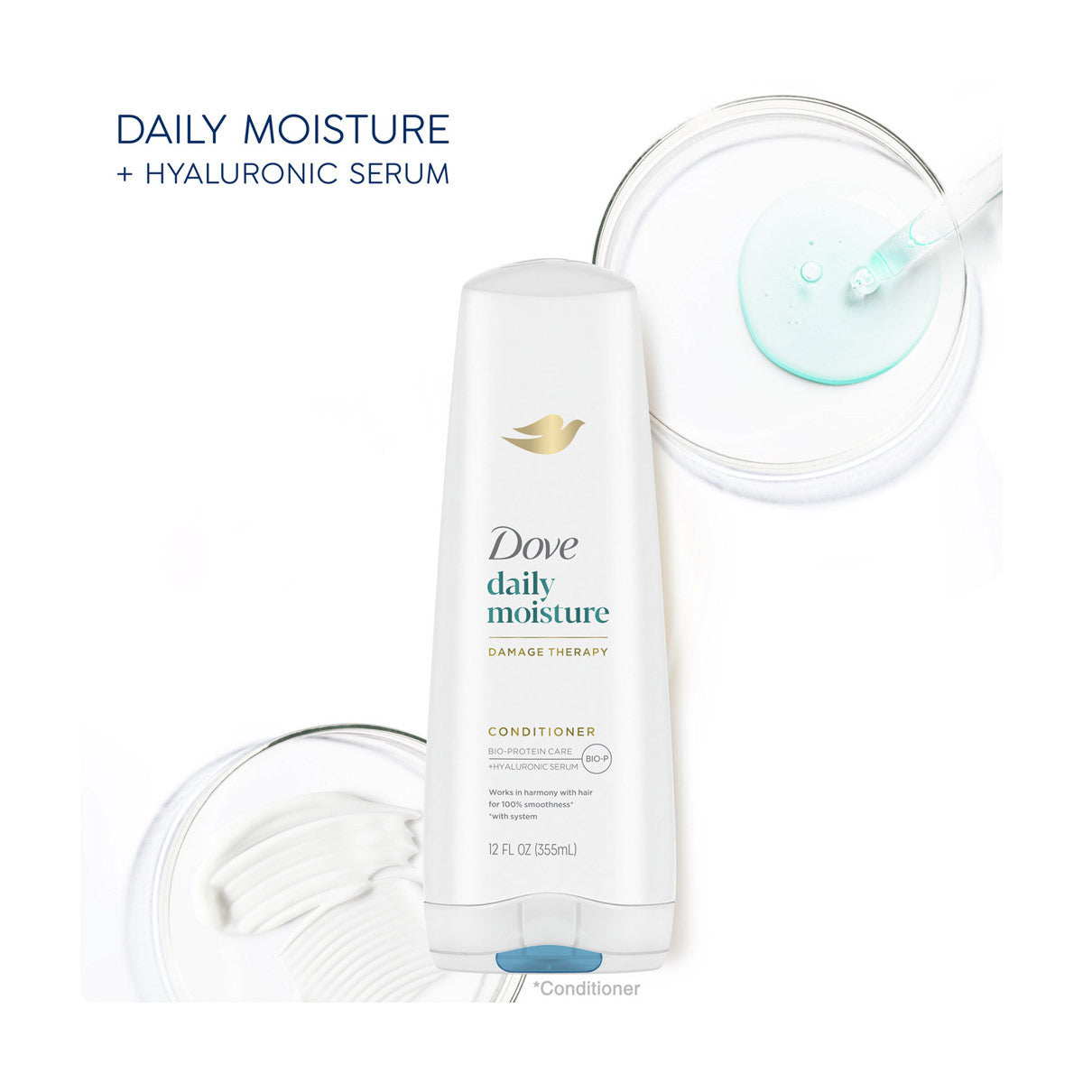 Dove Daily Moisture Damage Therapy Shampoo & Conditioner Set, 12 fl oz, 2 ct