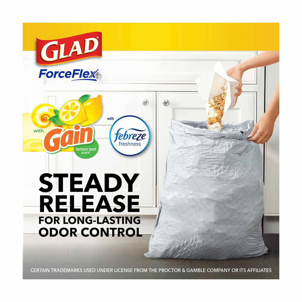 Glad ForceFlex Drawstring Tall Kitchen Scented Trash Bags, 13 gal - 22 ct