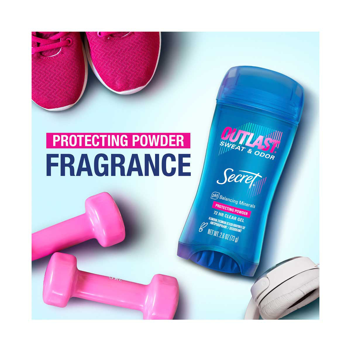 Secret Outlast Clear Gel Antiperspirant Deodorant for Women, Protecting Powder 3.4 oz
