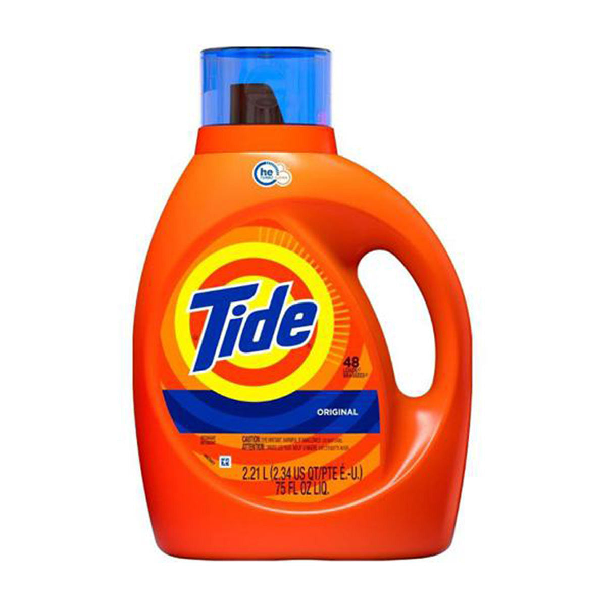 Tide Original Scent HE Turbo Clean Liquid Laundry Detergent, 75 oz, 48 loads
