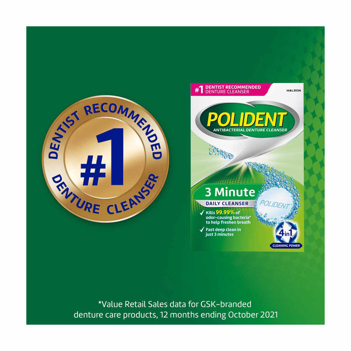 Polident 3 Minute Denture Cleanser Tablets, 28 ct