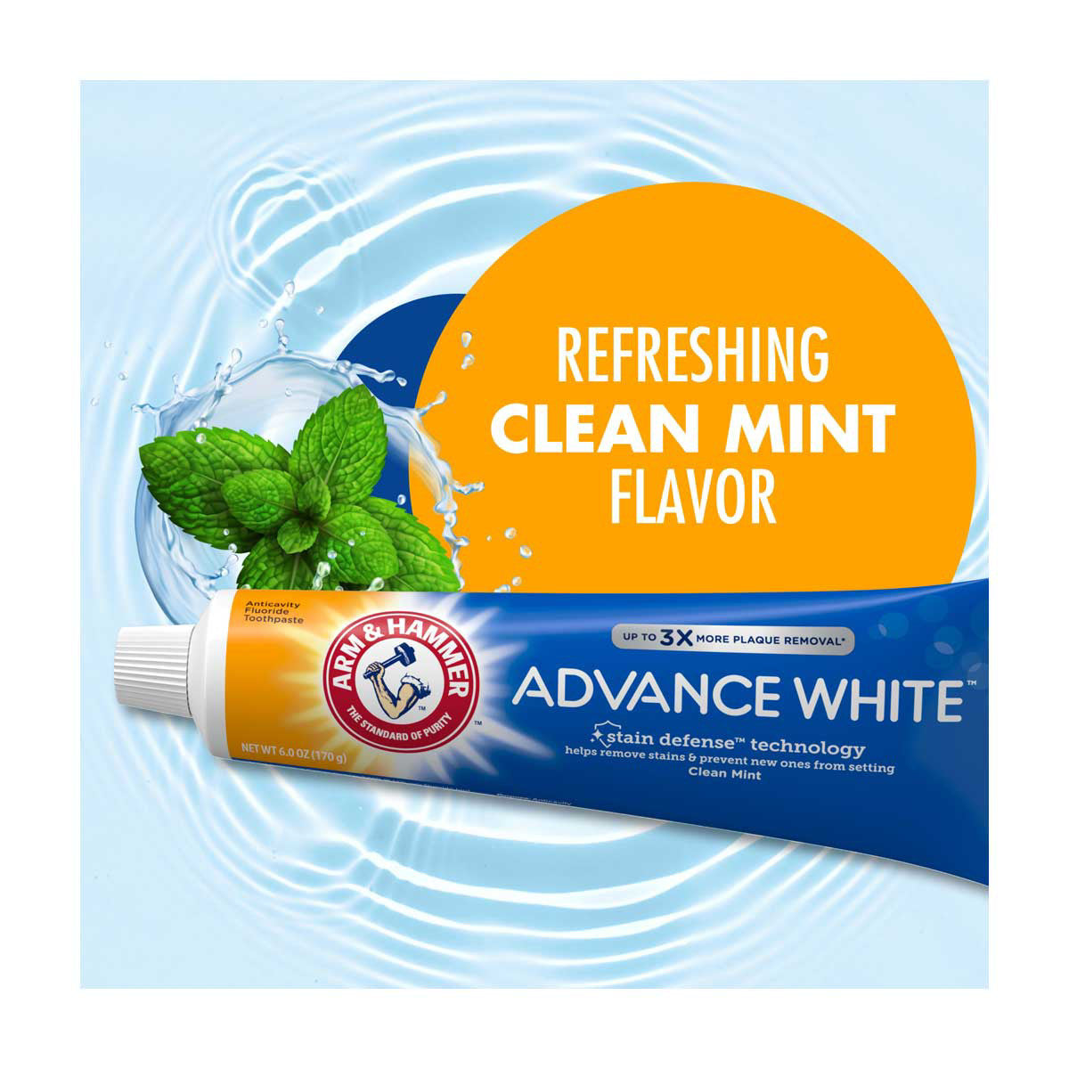 ARM & HAMMER Advance White Toothpaste, Clean Mint, 6.0 oz