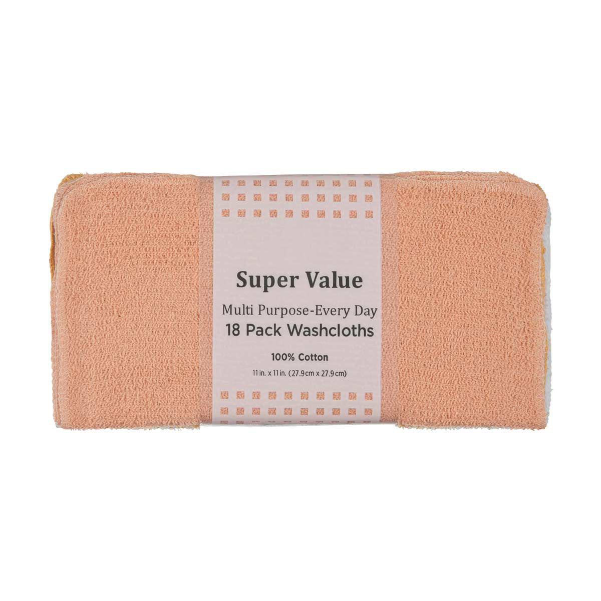 Super Value Multi Purpose-Every Day Washcloths, 18 ct- Assorted