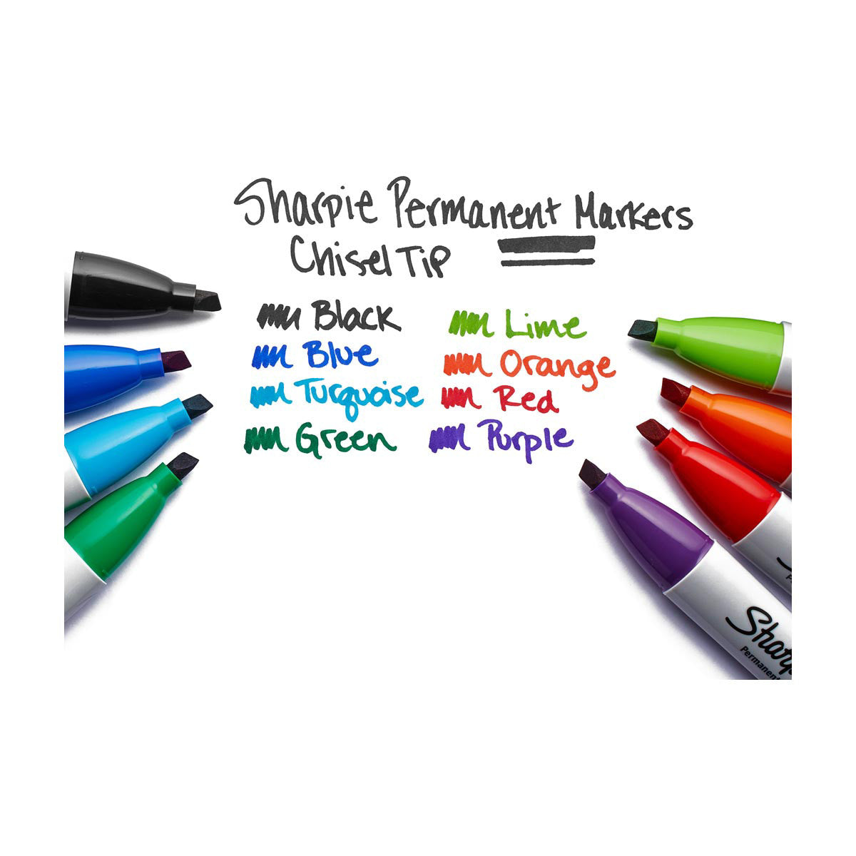 Sharpie Broad Chisel Point Black Permanent Markers, 2 Count