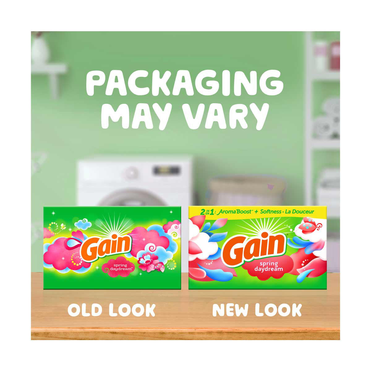 Gain dryer sheets, 105 Count, Original Scent Laundry Fabric Softener Sheets with 2-in-1 Aromaboost Plus Softness
