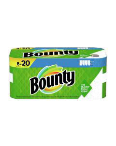 Bounty Select-A-Size Paper Towels, White, 8 Double Plus Rolls = 20 Regular Rolls, 8 ct