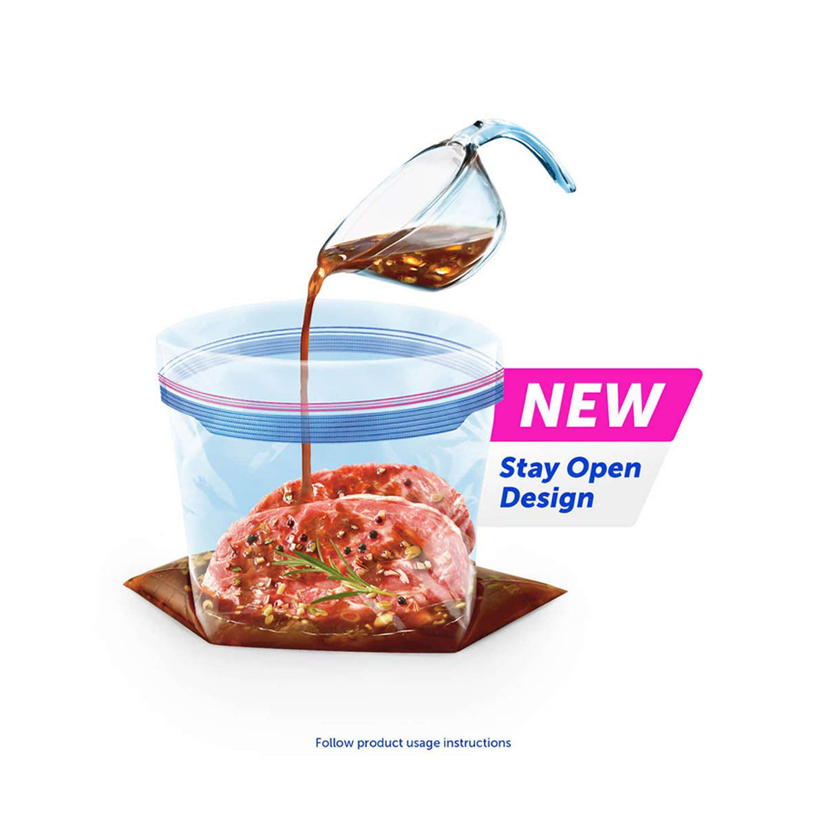 Ziploc® Brand Freezer Bags with New Stay Open Design, Quart, 48 ct