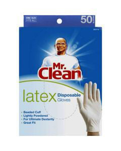 Mr. Clean Disposable Gloves Latex, 50 ct