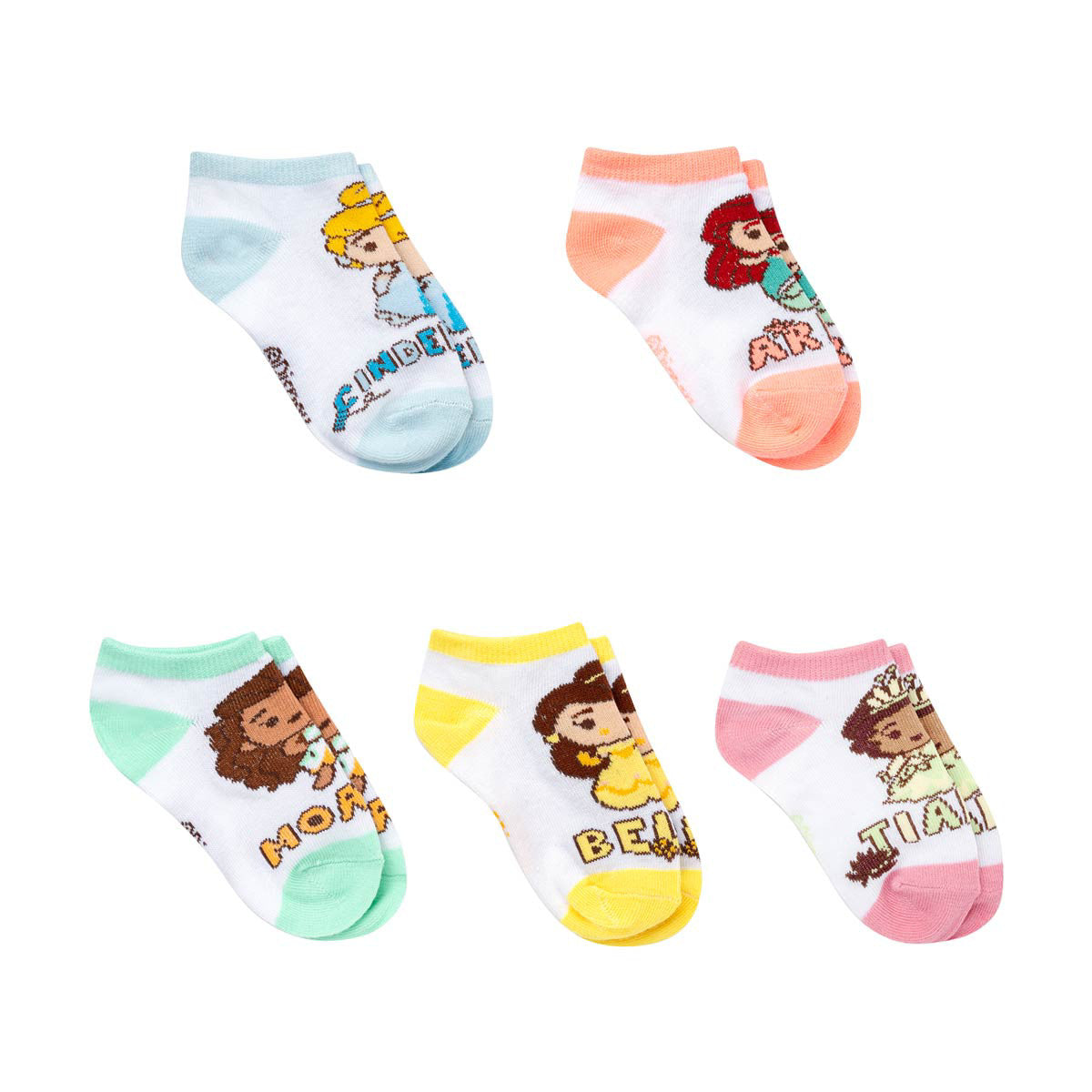 Kids Athletic No Show Socks, 5 ct, Assorted