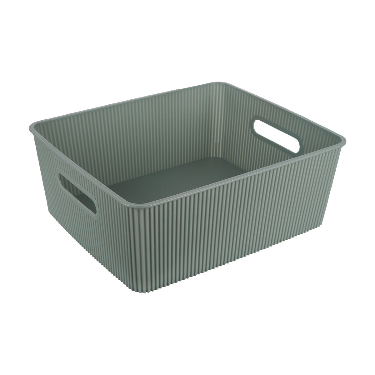 Ribbed Laundry Bin with Handles, Medium, Assorted