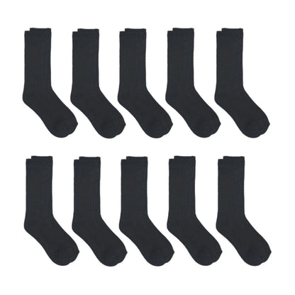 Zone Pro Men's Half Cushion Crew Socks, Shoe Size 6-12, Black, 10 pk