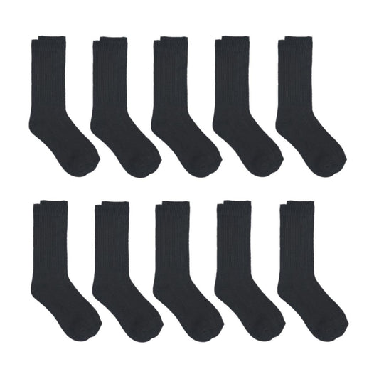 Zone Pro Men's Half Cushion Crew Socks, Shoe Size 6-12, Black, 10 pk